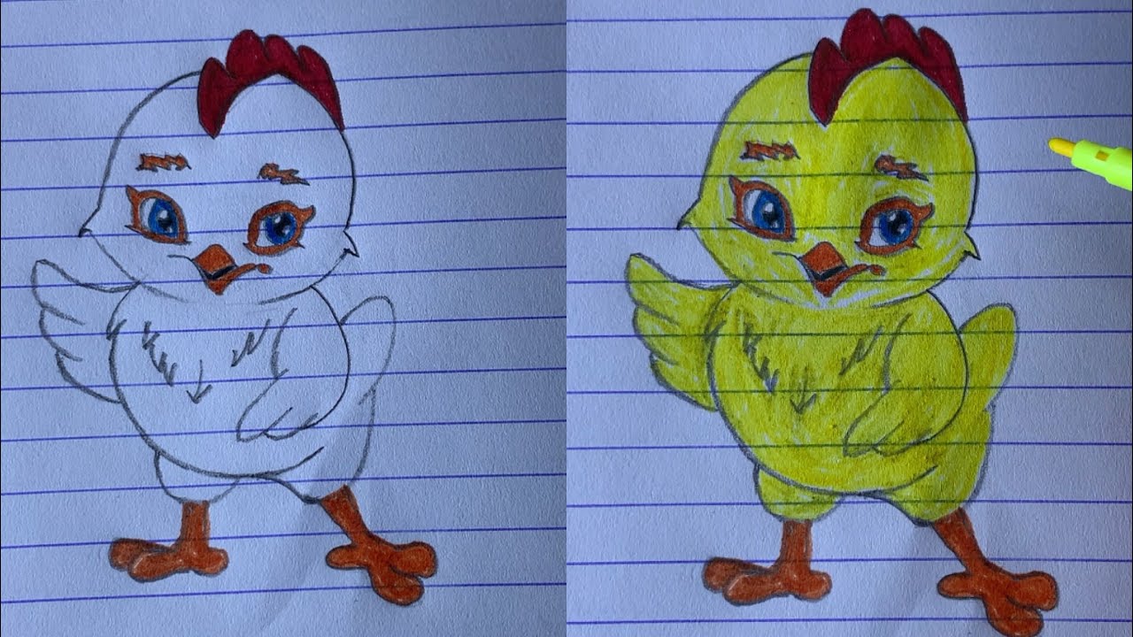 How to draw Little Duckling from number 8 || Little Duck Drawing easy step by step with Colour 🐥