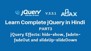 jQuery Effects - hide-show, fadeIn-fadeOut and slideUp-slideDown in Hindi Part3