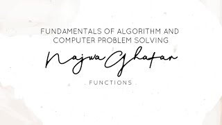 (CSC126 | CSC128) C++: FUNCTIONS [PART 1]