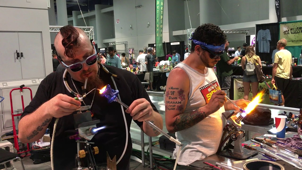 Glass Blowing at The Champs Trade Show in Las Vegas 7/17/18 YouTube