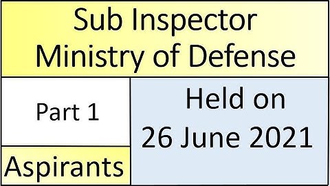 Sub Inspector MOD 2021 paper mcqs | Sub Inspector MOD paper held on 26-06-2021 | MOD