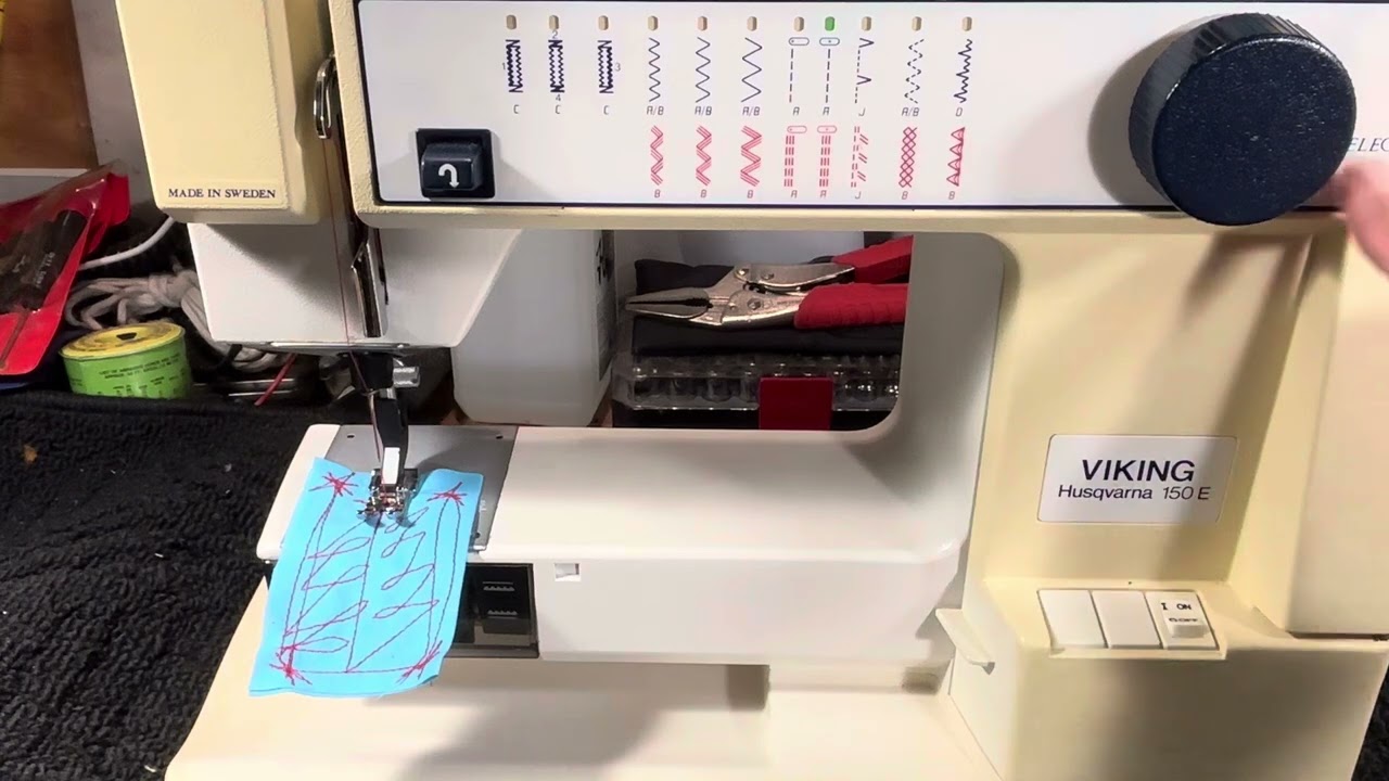 VIKING HUSQVARNA 150-E A RARE ANALOG MACHINE BY VIKING THATS NOT TOTALLY LOUSY W/PLASTIC (video 488)