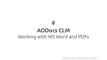 AODocs CLM (Part 4) - Work with Microsoft Word and PDFs