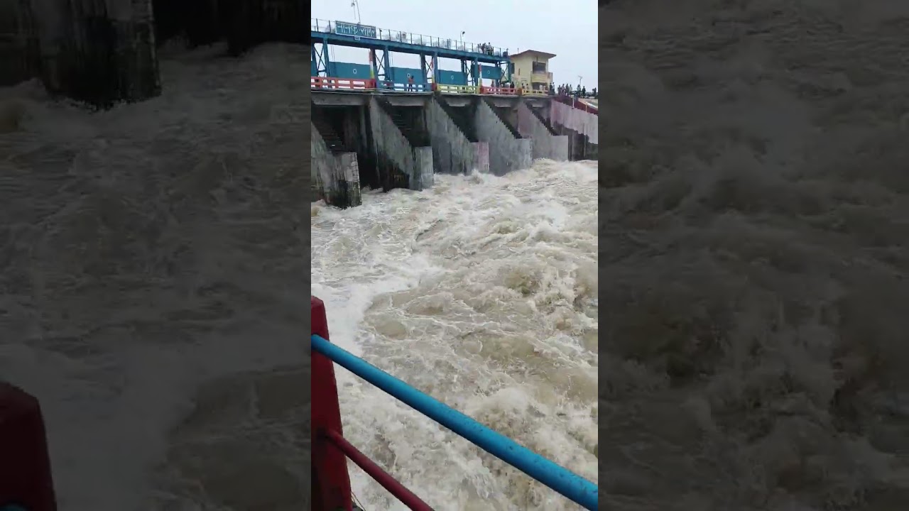 heavy rain # overflow water # danger zone ine Nanak Sagar dam UK