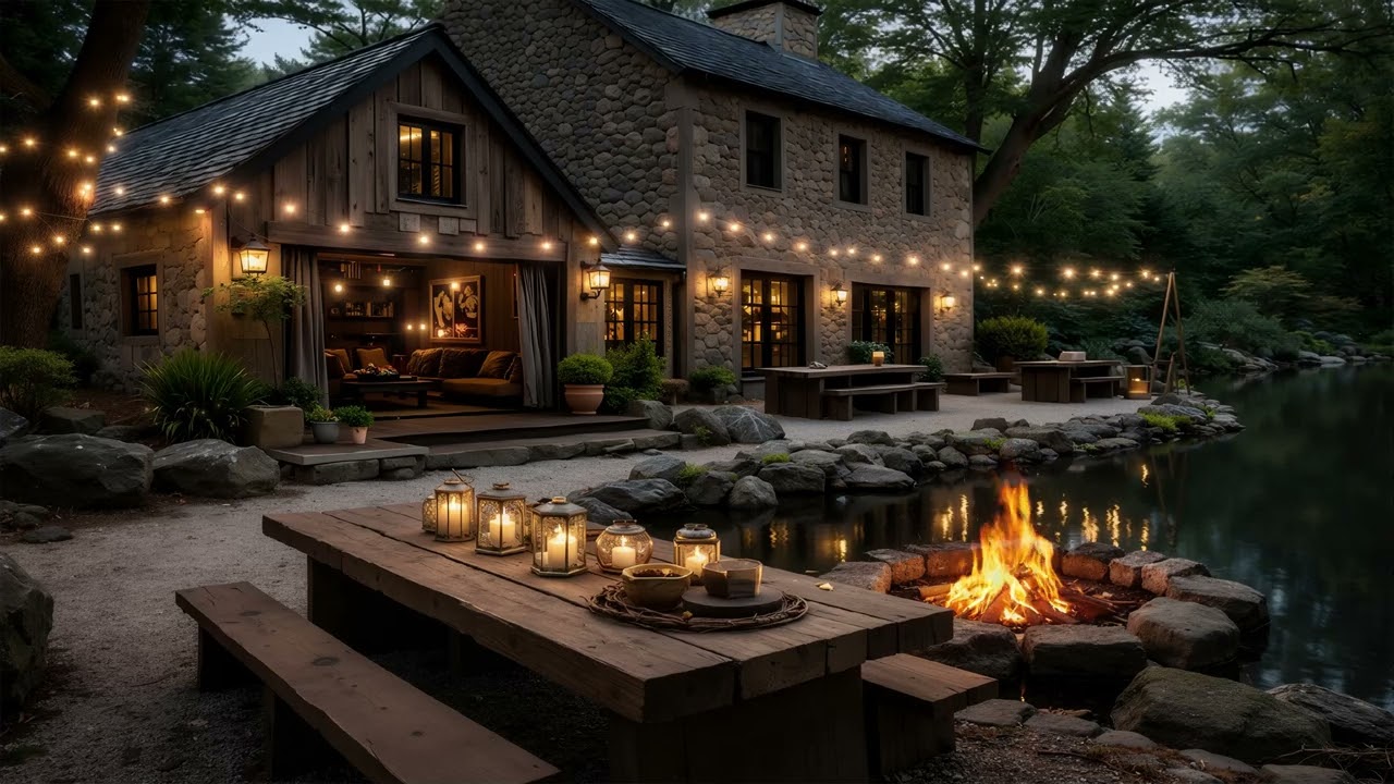 Spring Coffee Guitar Tunes | Peaceful Morning Serenity with Fireplace Ambience