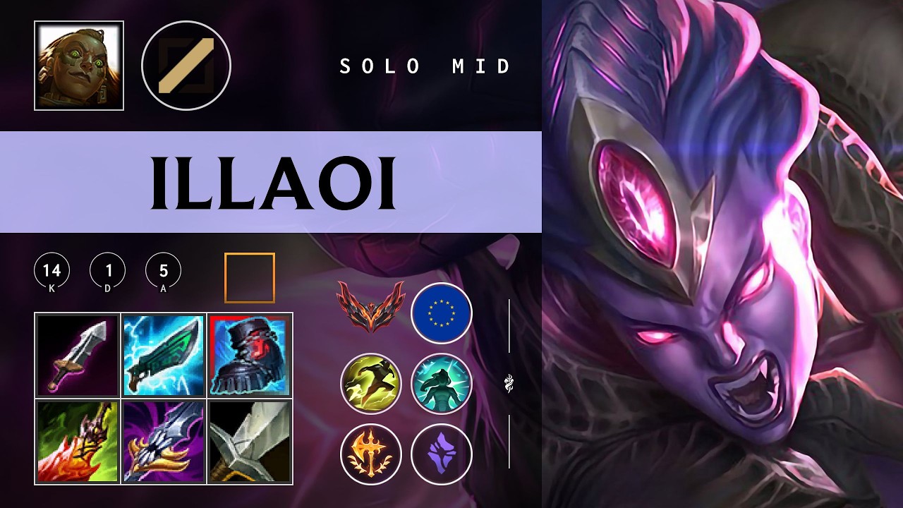 Illaoi Mid vs Azir - EUW Grandmaster Patch 26.02