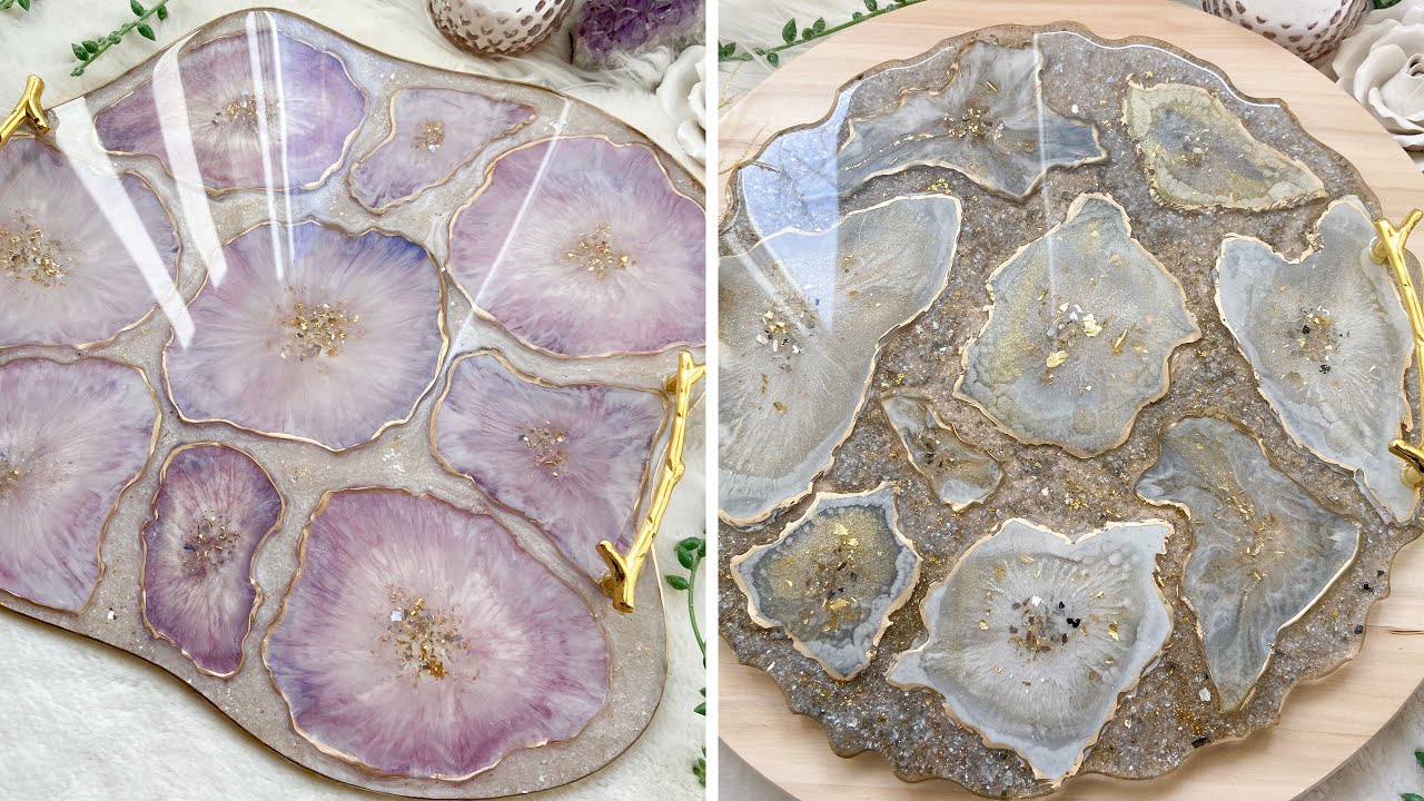 DIY Stunning Agate Resin Trays: Resin Art Tutorial - YouTube