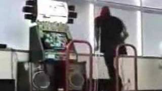One Legged guy dances DDR