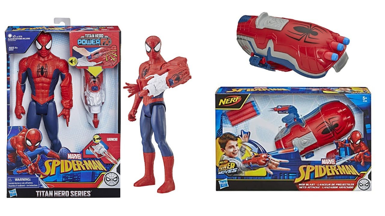 JC's playtime (J Unboxes the nerf power moves Spiderman and the titan hero power fx Spiderman)