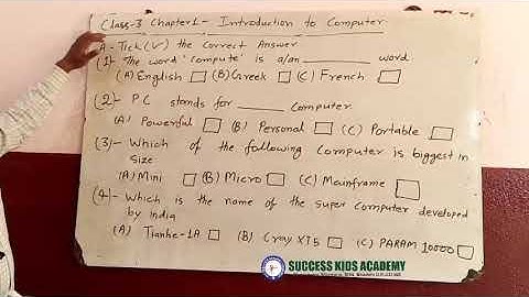 Class-3rd Computer  Chapter -1  Introduction to Computer  Exercise  By-Munna Sir