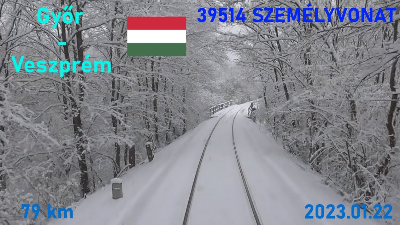 Route Győr-Pannonhalma-Bakonyszentlászló-Zirc-Eplény-Veszprém, 39514 Személyvonat (Győr-Veszprém) Hó
