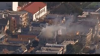 SF APARTMENT FIRE:  Raw video of 2-alarm fire on Sanchez Street in San Francisco