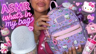 🎀 ASMR What’s in My Bag? 💕 Hello Kitty Edition 🎒✨Cute Girly Triggers