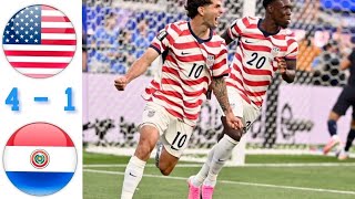 USA 4-1 PARAGUAY Highlights And All Goals
