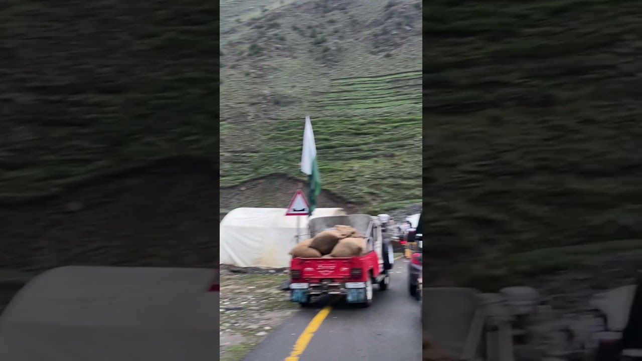 Traffic block in beautiful area of Pakistan 