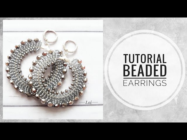 МК - Серьги-кольца из бисера и граненых бусин | Tutorial - Beaded and faceted bead ring earrings