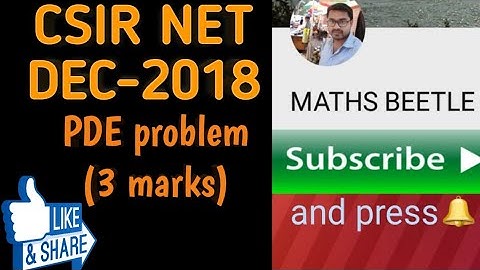 PDE problem || CSIR NET, D-2018