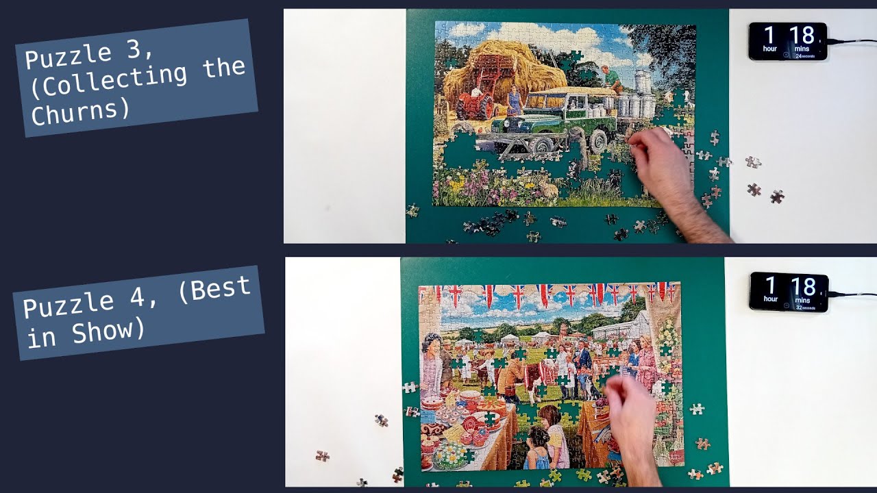 #83 The Farmer's Round Puzzle Time Lapse, Gibsons 500 piece X4. - YouTube