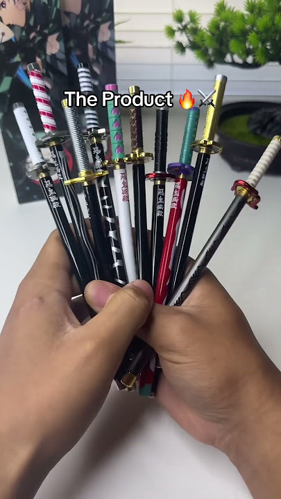 Our real demon slayer pens 🖊️🔥 #demonslayer #kny #pen #anime #shorts