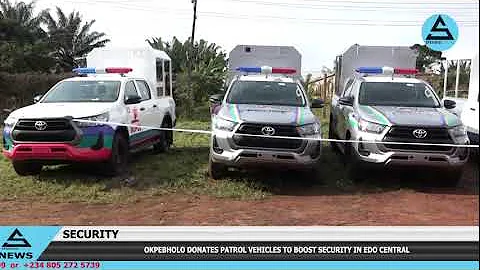Gov. Okpebholo donates patrol vehicle's to boost security in Edo central.