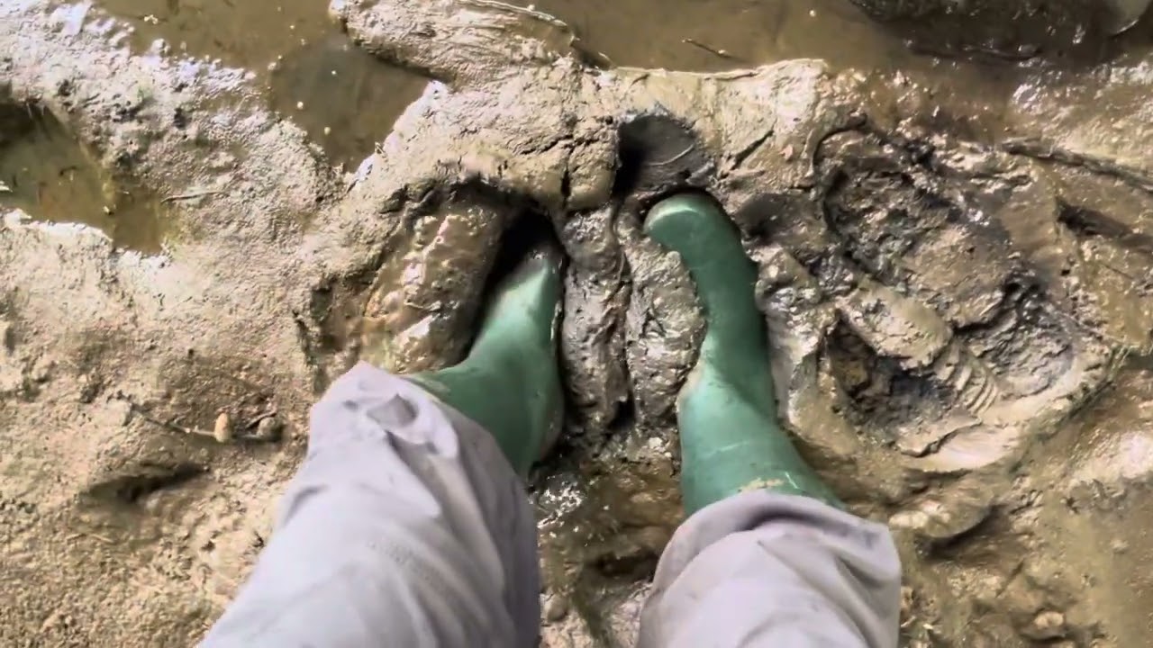 breaking in my wellies in sticky mud (1/2)