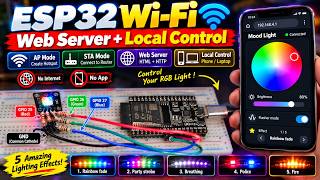 ESP32 WiFi Web Server Tutorial | Control RGB LED with Phone (No App!)