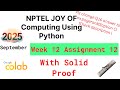 NPTEL The Joy of Computing using Python week 12 quiz assignment answers with proof of each answer