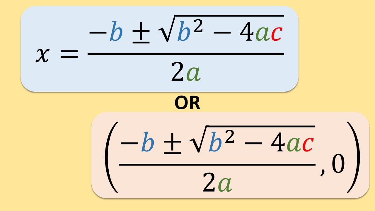 When and how to use the quadratic formula?