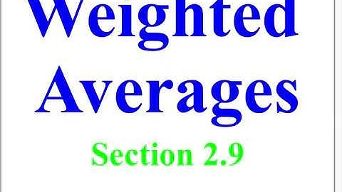 Algebra 2-9: Weighted Averages