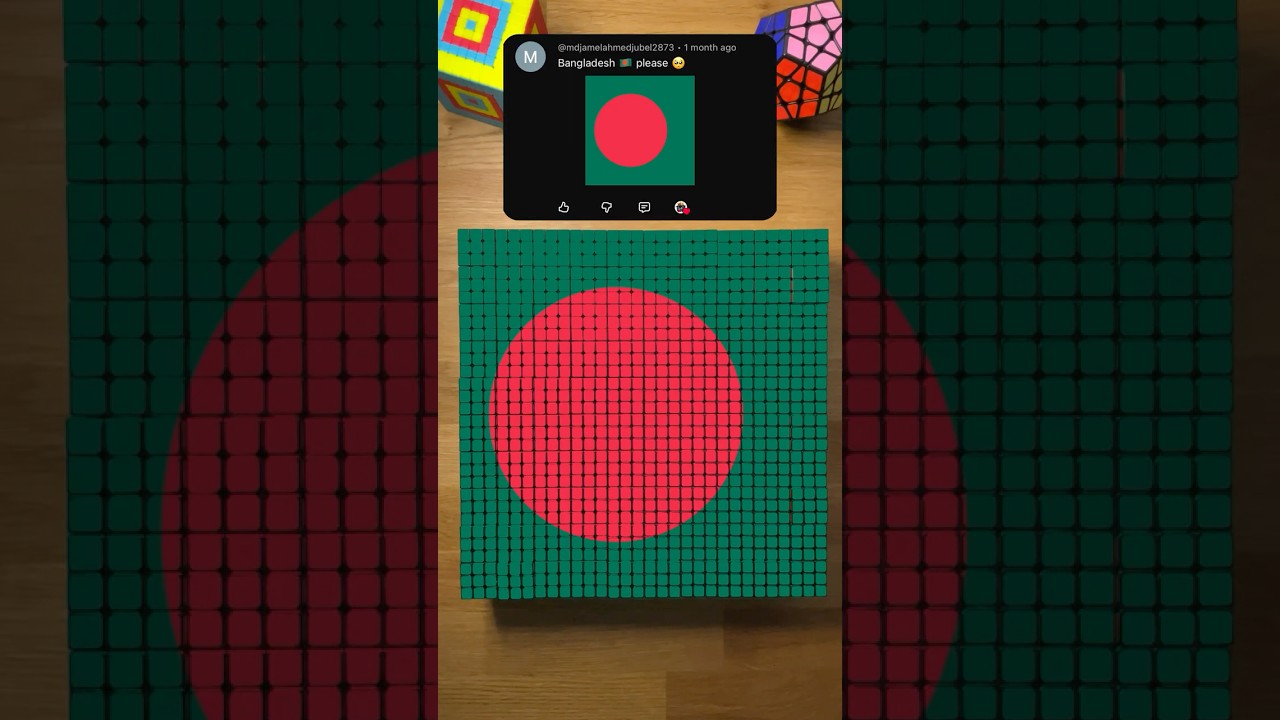 Making BANGLADESH'S Flag with Rubik's Cubes! 🇧🇩