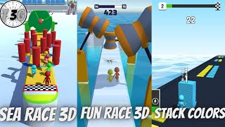 Sea Race 3D vs fun Race 3D vs Stack colors gameplay | top three games | Wealth