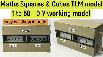 Maths cubes and squares machine making | maths squares and cubes 1 to 50 | TLM model | B.Ed project