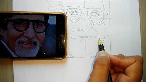 How to draw Amitabh Bachchan Step by Step| Sketch outline tutorial for beginners || Part -1