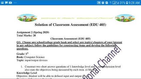 Solution of EDU405 Assignment No.2 |Spring 2020