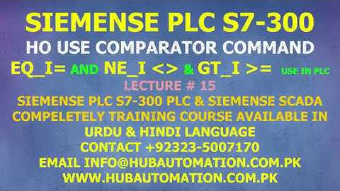 HOW USE COMPARATOR COMMMAND IN 16 BIT HOW USE IN SIMATIC MANGER URDU HINDI LECTURE 15