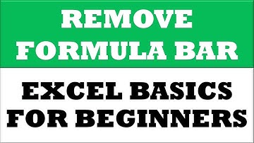 How to remove formula bar in excel 2016 | Excel Basics