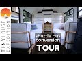 Shuttle Bus Conversion Tour: A Couple's Low-Tech DIY Tiny Home