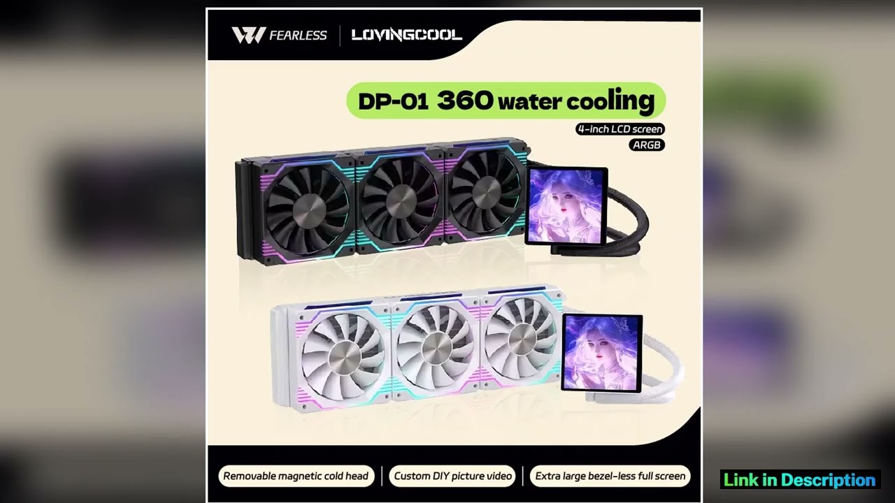 LOVINGCOOL DP series 360240 CPU liquid cooler 40inch super large frameless magnetic full screen Can