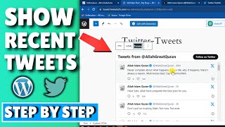 How to display recent tweet in wordpress (All time)