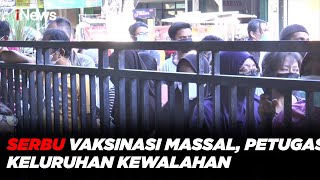 Serbu Vaksinasi Massal, Petugas Keluruhan Kewalahan atur Antrian Warga #iNewsPagi 10/10 screenshot 4