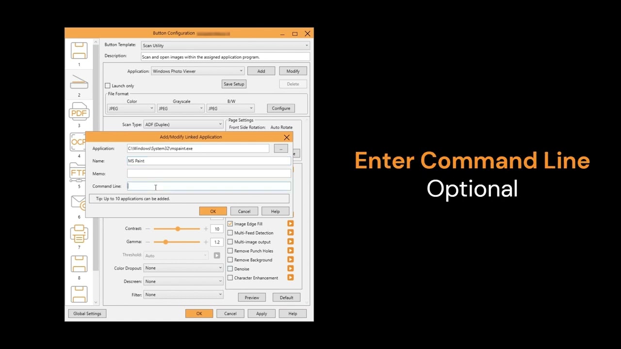DocAction Plus Tutorial: Scan to Application