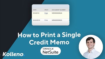 NetSuite Tutorial | How to Print a Single Credit Memo