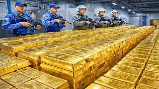 INSIDE a MEGA GOLD FACTORY: how INGOTS are produced on an industrial scale
