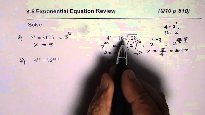 Q10 p 510 Nelson Solve Exponential Equations Review MHF42 - EDEXCEL - GCSE - SAT