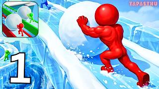 Snowball Race 3D Gameplay Walkthrough Part 1 - Ice BIGGEST Bridge Racing! (Android/iOS)