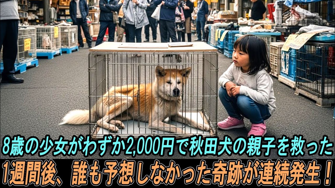 8歳の少女がわずか2,000円で秋田犬の親子を救った…1週間後、誰も予想しなかった奇跡が連続発生！