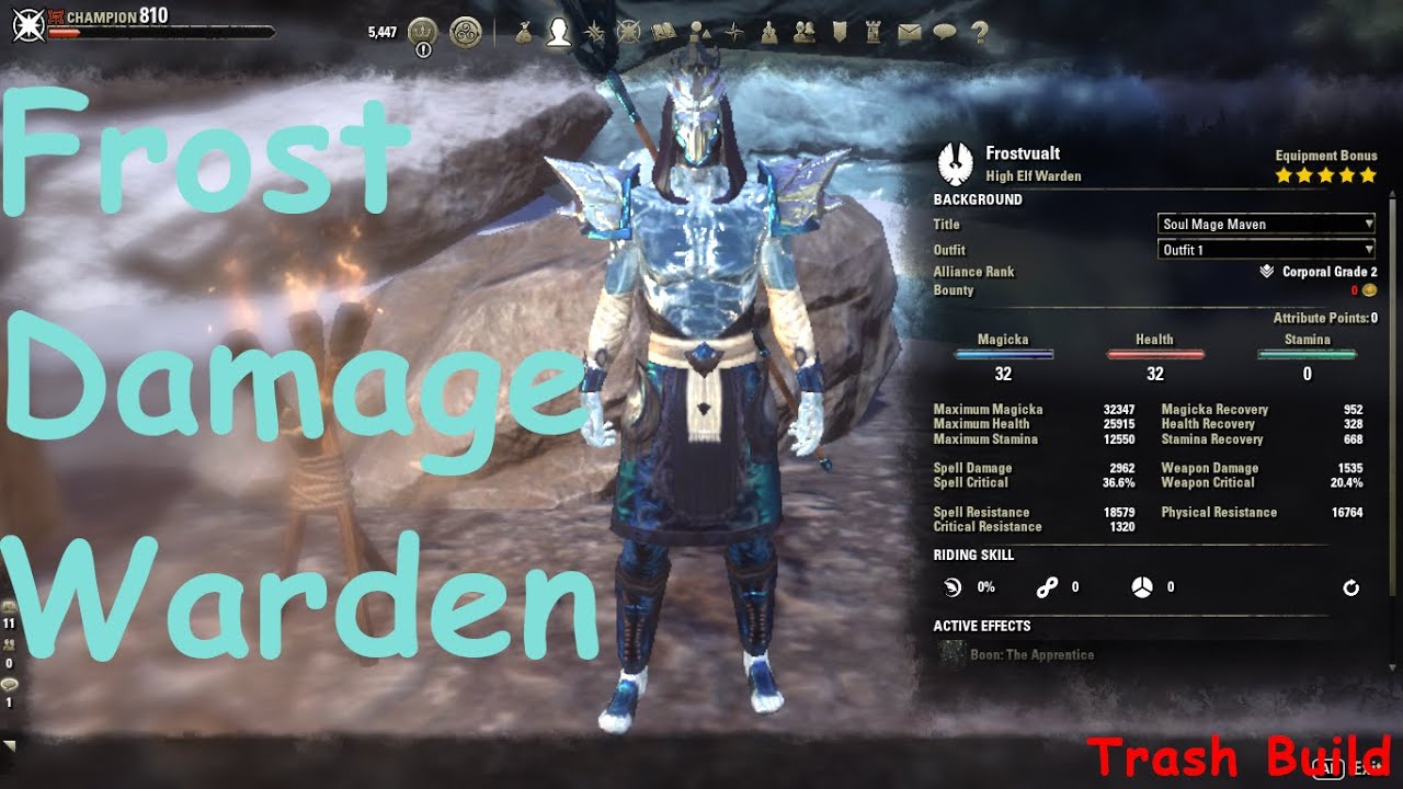 ESO Frost Damage Warden Trash Build YouTube