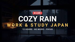 🔴 Rain Sounds for Sleeping — Cozy Japanese Cabin Black Screen | 12 Hours All Night Long