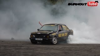 Palenie gumy BMW E30 320 BATON - V Piknik BMW Ostrów Wielkopolski 2018