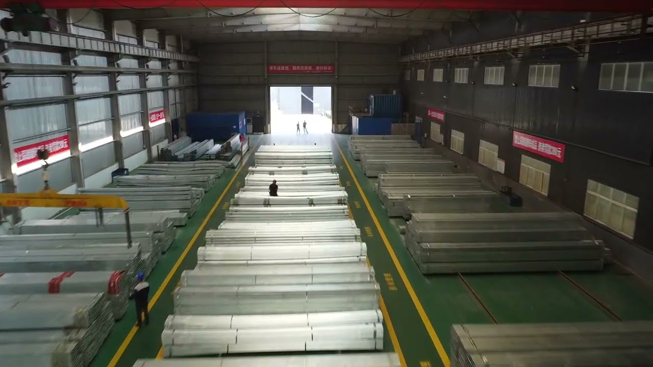 Hot-dip galvanized steel stock warehouse